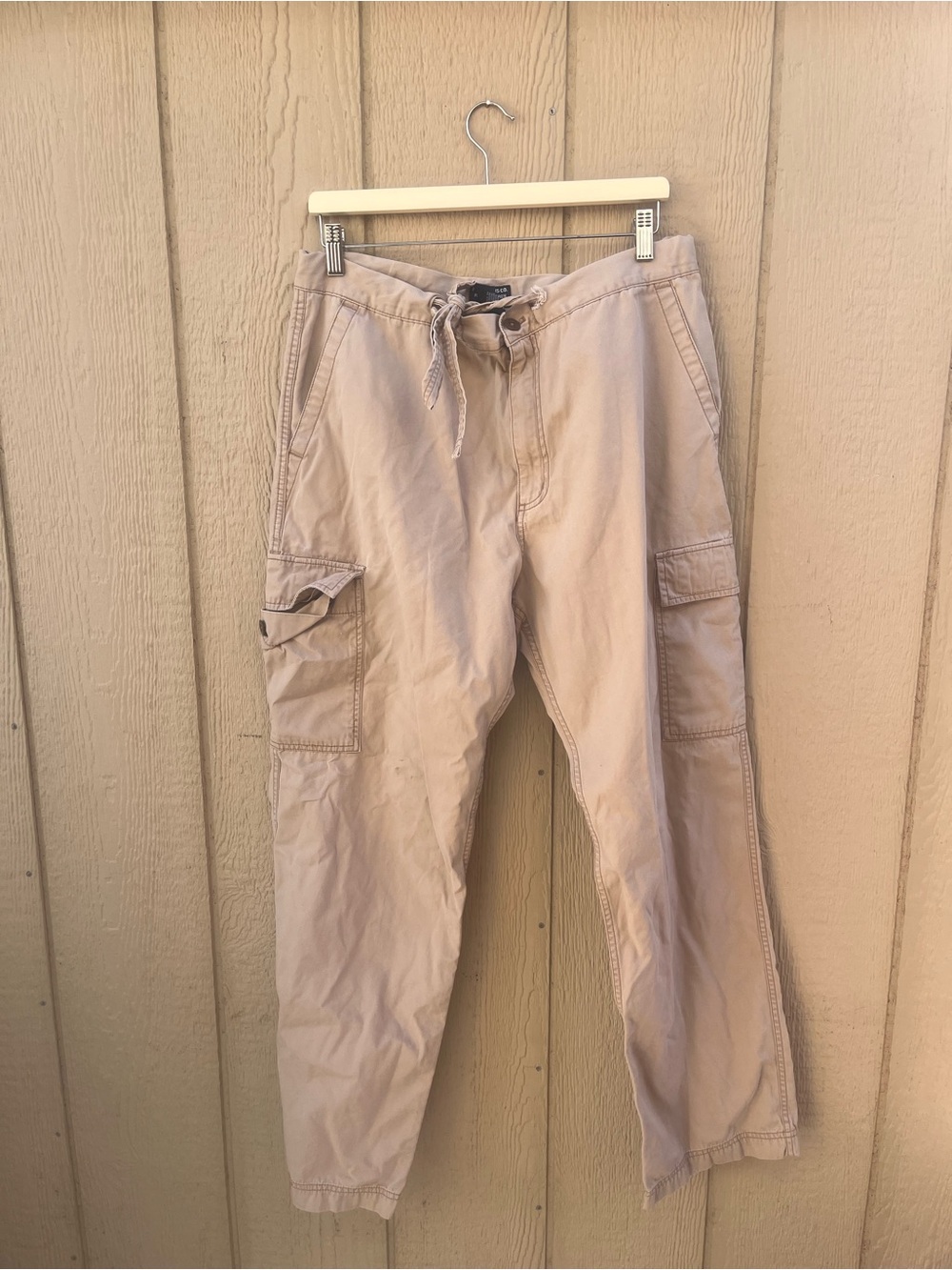 Polo Jeans Co Ralph Lauren Tan Cargo Utility Pants M 90s Y2K 32x 29.5